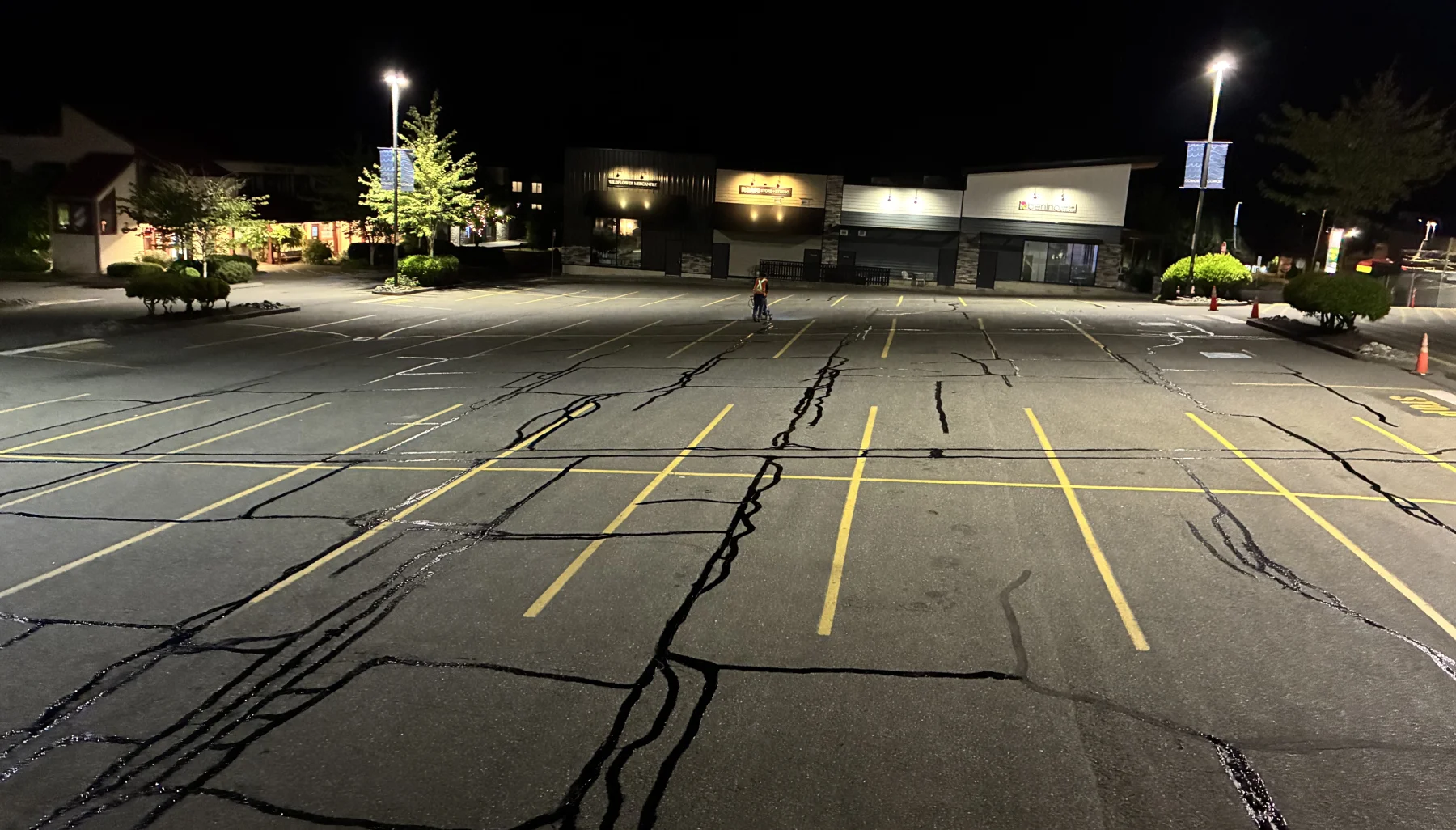 Completed crack sealing at Comox Centre