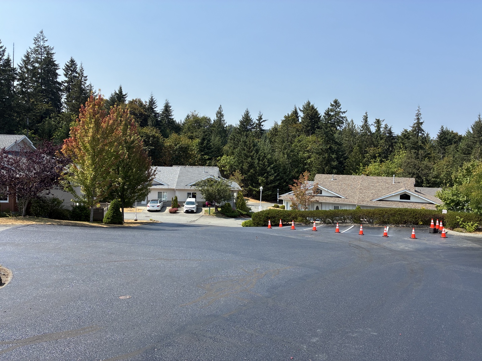 Wide view of the sealcoating project in Ladysmith.